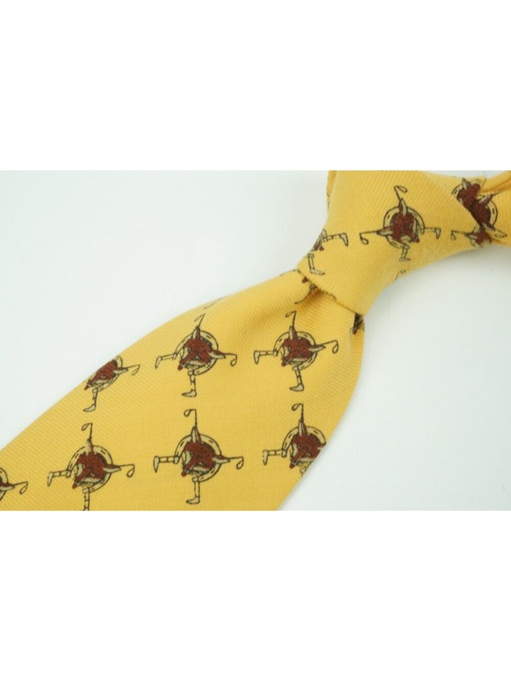 Polo by Ralph Lauren Golden Yellow Fox 100% Wool Made by Hand Tie